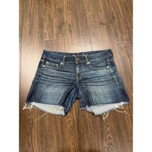 American Eagle Outfitters Dark Blue Denim Cutoff Jean Shorts